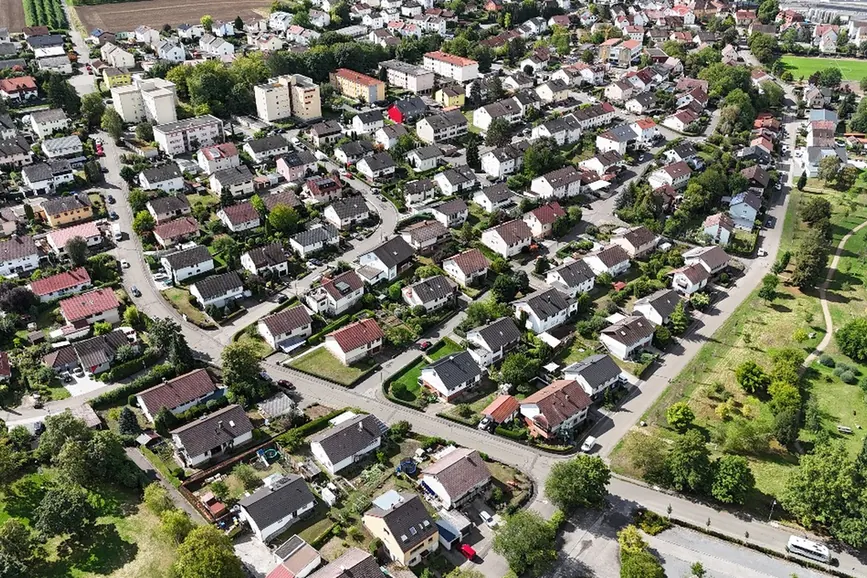 Luftaufnahme eines Wohngebiets in Heilbronn