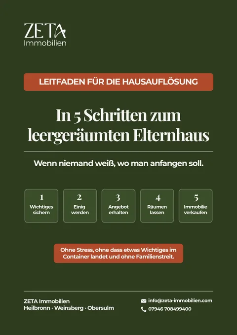 Titelseite: In 5 Schritten zum leergeräumten Elternhaus